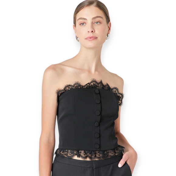 Anthropologie Endless Rose Peekaboo Lace Corset Top (NWOT) - Picture 5 of 11